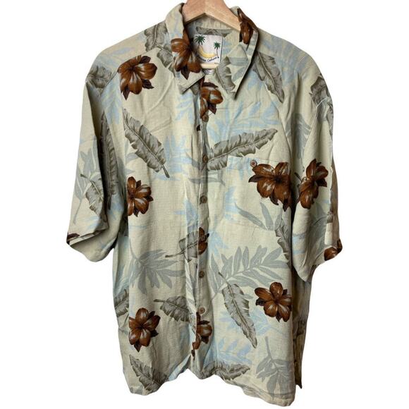 Banana Cabana Tan Short Sleeve Hawaiian Shirt Men's Size XXL - Picture 1 of 6